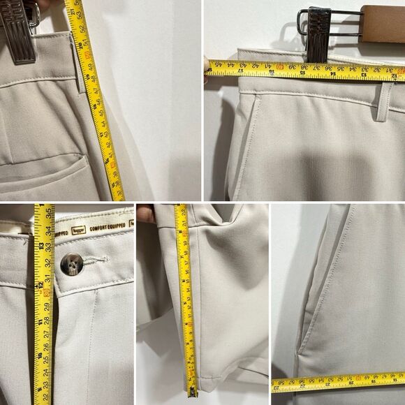 HAGGAR Comfort Equipped Chino Shorts Men's 34 x 8 Beige Golf Performance - Picture 9 of 15